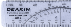 REGLILLA DEAKIN  6″ C-THRU EJD3  1:10,000, 50,000,  125,000, 250,000